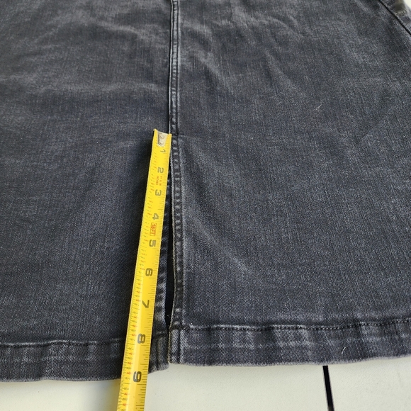 Liz Claiborne Womens Black Denim Skirt A-line Classic Midi Stretch Sz 14 - Picture 5 of 12